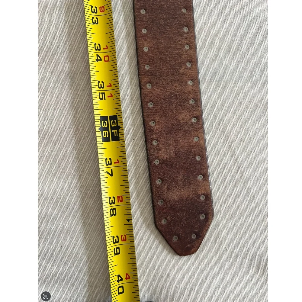 Vintage J. Crew British Leather Belt O-Ring Buckle Made in England - M - Picture 7 of 8